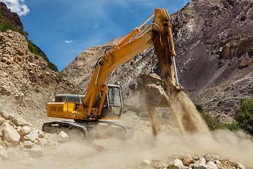 Image showing Road construction in Himalayas