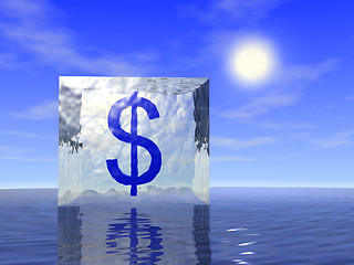 Image showing Dollar in ice