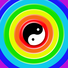 Image showing Yin and yang above all colors