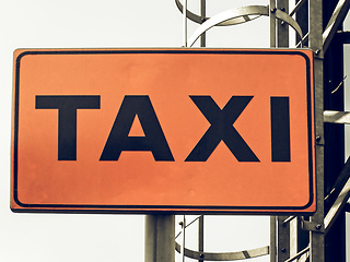 Image showing Vintage looking Taxi sign