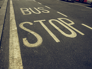 Image showing Vintage looking Bus stop sign