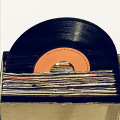 Image showing Vintage looking Vinyl record