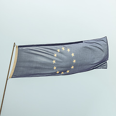 Image showing Vintage looking European flag