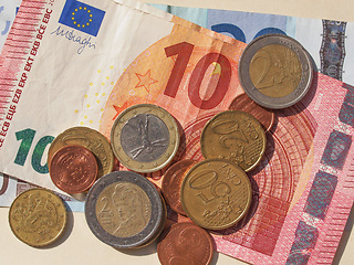 Image showing Euro (EUR) notes and coins, European Union (EU)