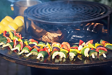 Image showing The freshly grilled vegetables. Shallow dof