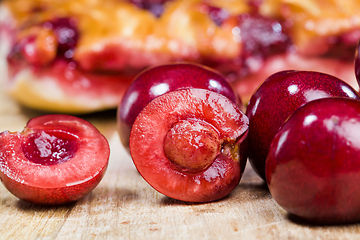 Image showing Cherry sweet and tasty cake