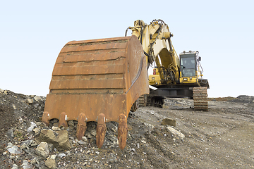 Image showing Excavator in rocky ambiance