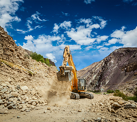 Image showing Road construction in Himalayas