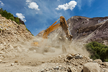 Image showing Road construction in Himalayas