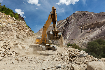 Image showing Road construction in Himalayas