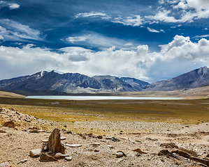 Image showing Himalayan lake Kyagar Tso, Ladakh, India