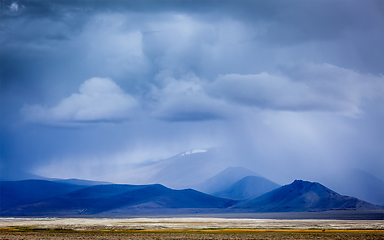 Image showing Gathering storm in Himalayas mountains