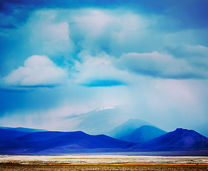 Image showing Gathering storm in Himalayas mountains