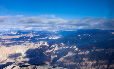 Image showing Himalayas mountains aerial view