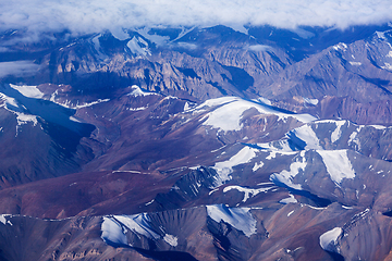 Image showing Himalayas mountains aerial view