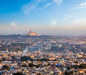 Image showing Aerial view of Jodhpur - the blue city. Rajasthan, India