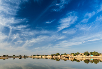 Image showing Gadi Sagar - artificial lake. Jaisalmer, Rajasthan, India