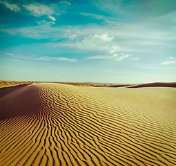 Image showing Dunes of Thar Desert, Rajasthan, India