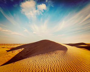 Image showing Dunes of Thar Desert, Rajasthan, India