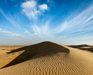 Image showing Dunes of Thar Desert, Rajasthan, India