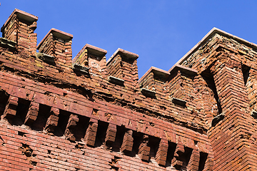 Image showing destroyed ancient brick wall