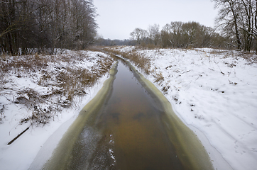 Image showing small thin stream or river