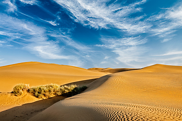 Image showing Sand dunes in desert