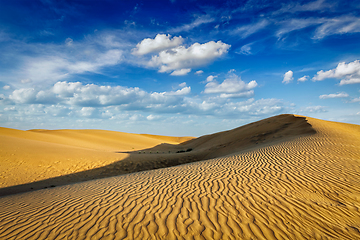 Image showing Sand dunes in desert