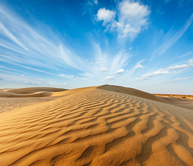 Image showing Dunes of Thar Desert, Rajasthan, India