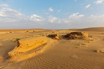 Image showing Dunes of Thar Desert, Rajasthan, India