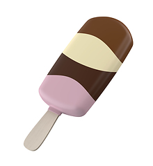 Image showing Ice cream coated with four different chocolates