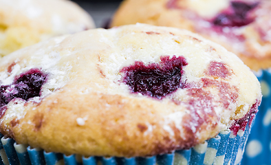 Image showing red cherry muffins