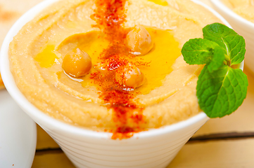 Image showing Hummus with pita bread