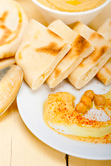 Image showing Hummus with pita bread