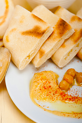 Image showing Hummus with pita bread