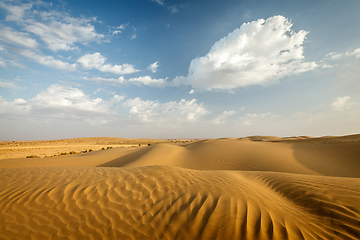 Image showing Dunes of Thar Desert, Rajasthan, India