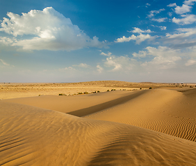 Image showing Dunes of Thar Desert, Rajasthan, India