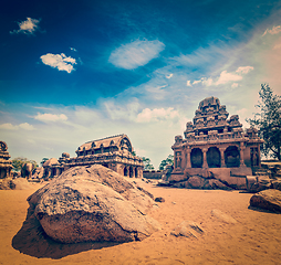 Image showing Five Rathas. Mahabalipuram, Tamil Nadu, South India