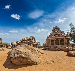 Image showing Five Rathas. Mahabalipuram, Tamil Nadu, South India