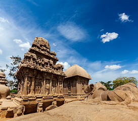 Image showing Five Rathas. Mahabalipuram, Tamil Nadu, South India