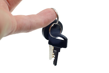 Image showing Keys in finger