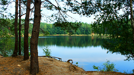 Image showing landscape with lake in the forest