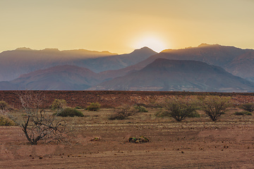 Image showing Brandberg Mountain sunrise in Namibia, Africa