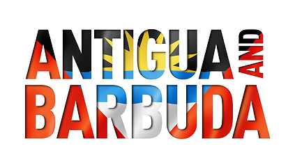 Image showing Antigua and Barbuda flag text font