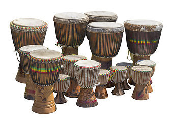 Image showing lots of african drums