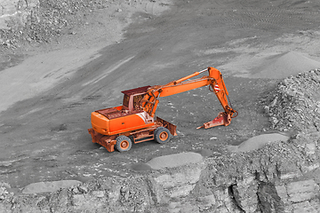 Image showing Excavator in rocky ambiance