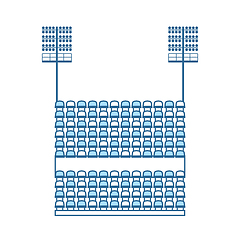 Image showing Stadium Tribune With Seats And Light Mast Icon