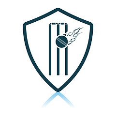 Image showing Cricket Shield Emblem Icon