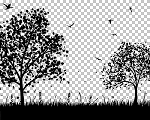 Image showing meadow silhouettes