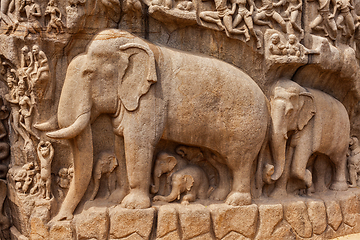 Image showing Descent of the Ganges and Arjuna's Penance, Mahabalipuram, Tamil